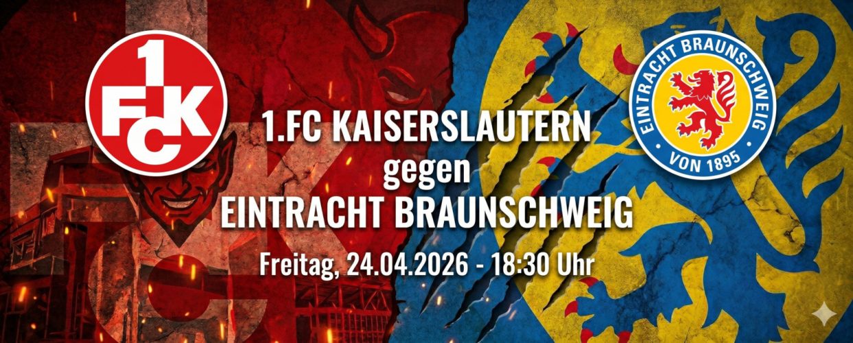 Vorbericht 2. Bundesliga: 31. Spieltag 1. FC Kaiserslautern – Einracht Braunschweig Fr., 24.04.2026 – 18:30 Uhr