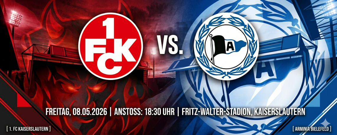 Vorbericht 2. Bundesliga: 33. Spieltag 1. FC Kaiserslautern – Arminia Bielefeld Fr., 08.05.2026 – 18:30 Uhr